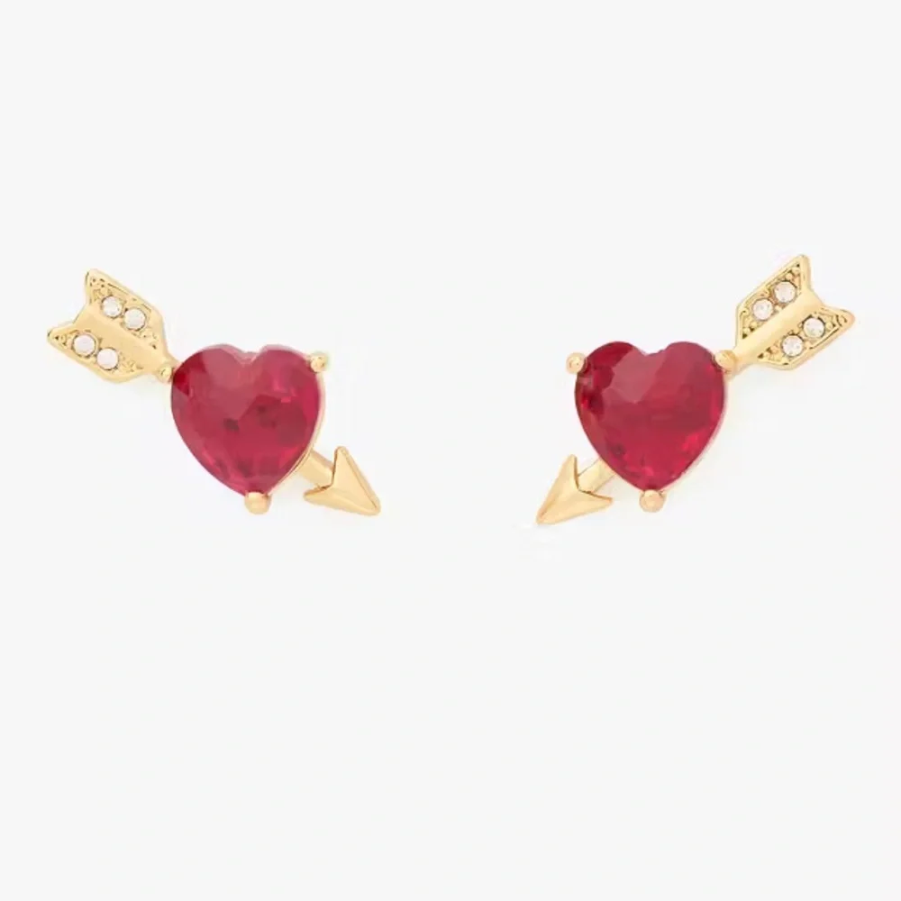 $69 Kate Spade Lovestruck Heart And Arrow Studs